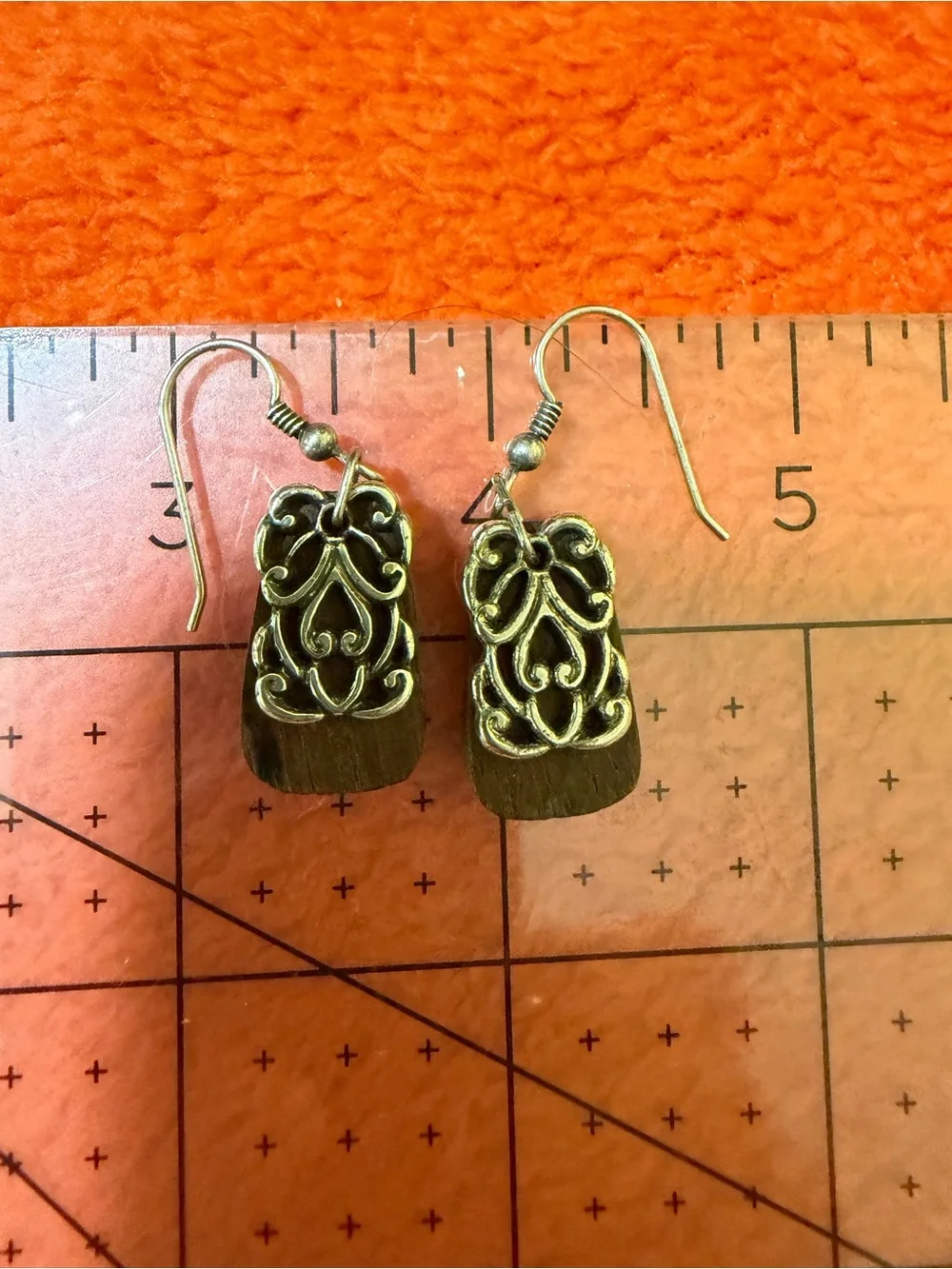 Brighton Silver Tone Wood Scroll Necklace Bracelet Earrings 3 Pc Jewelry Set